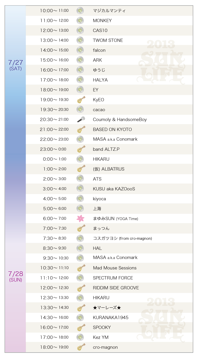 TIME TABLE