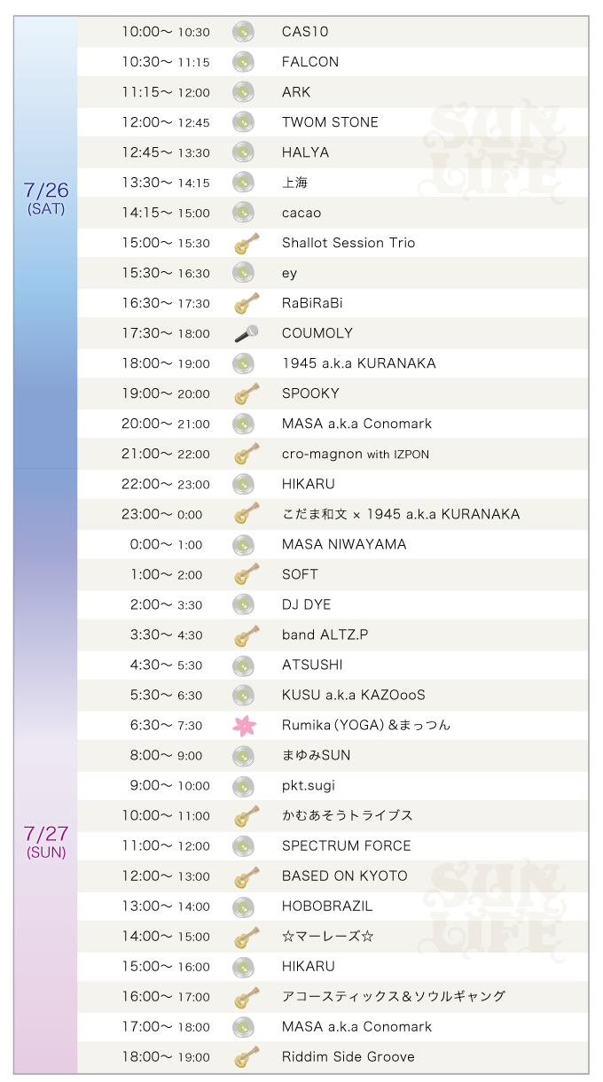 TIME TABLE