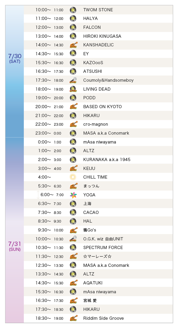 TIME TABLE