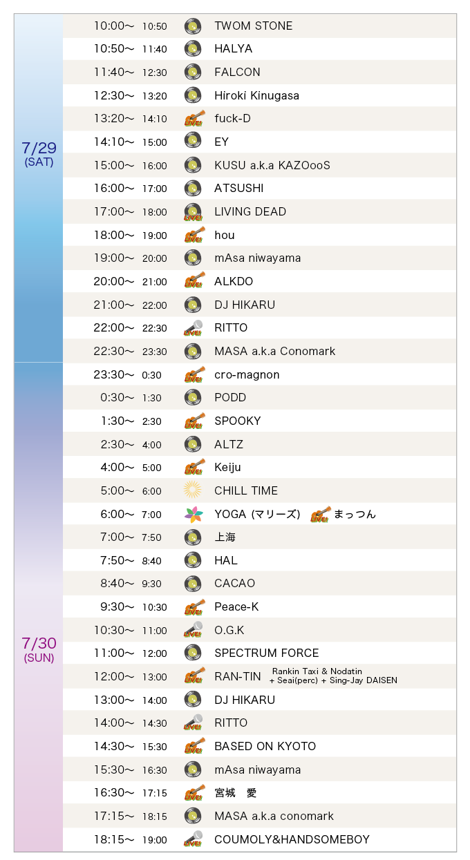 TIME TABLE